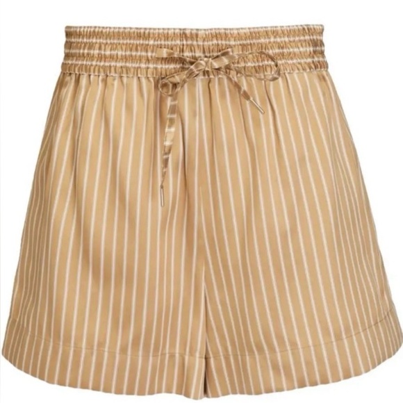 Sandro Brown Striped Button Down Short SET (2 pieces) - Picture 2 of 2